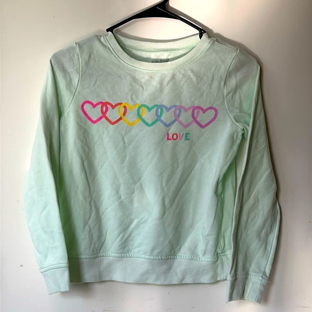 jumping beans girls long sleeve love sweatshirt.  
Size 10​